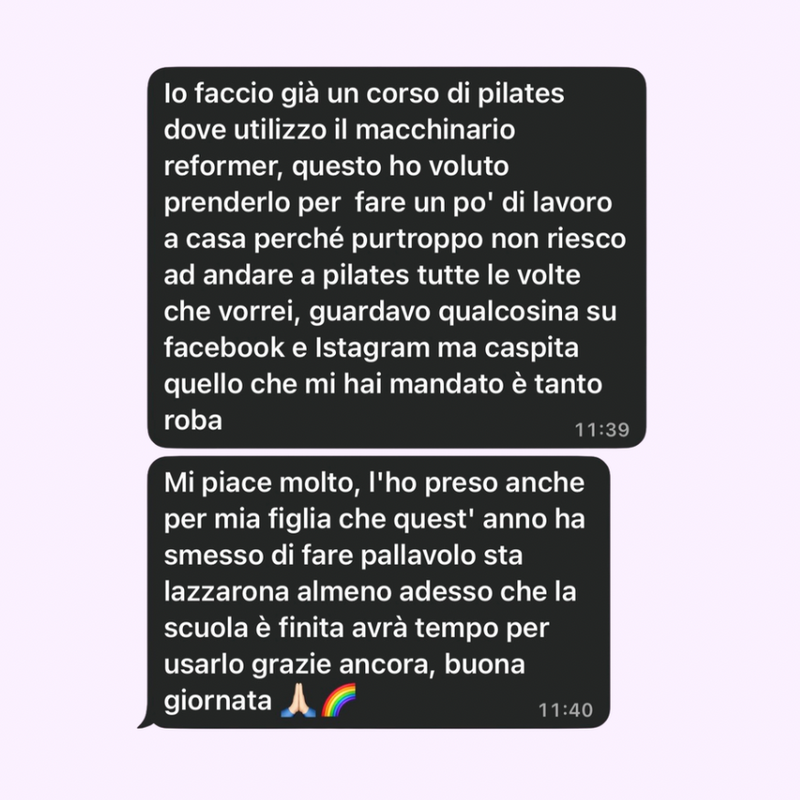 Screenshot di una testimonianza cliente