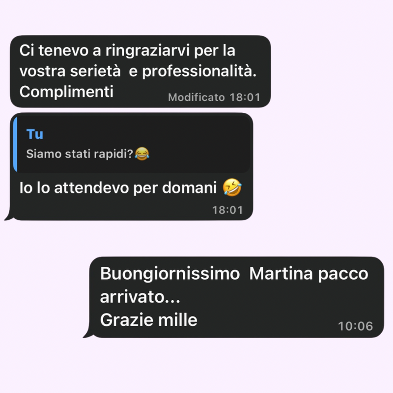 Screenshot di una testimonianza cliente